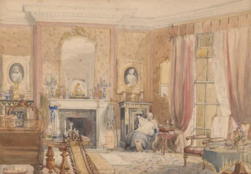 Salon à Bryn Glas, Monmouthshire, 1871